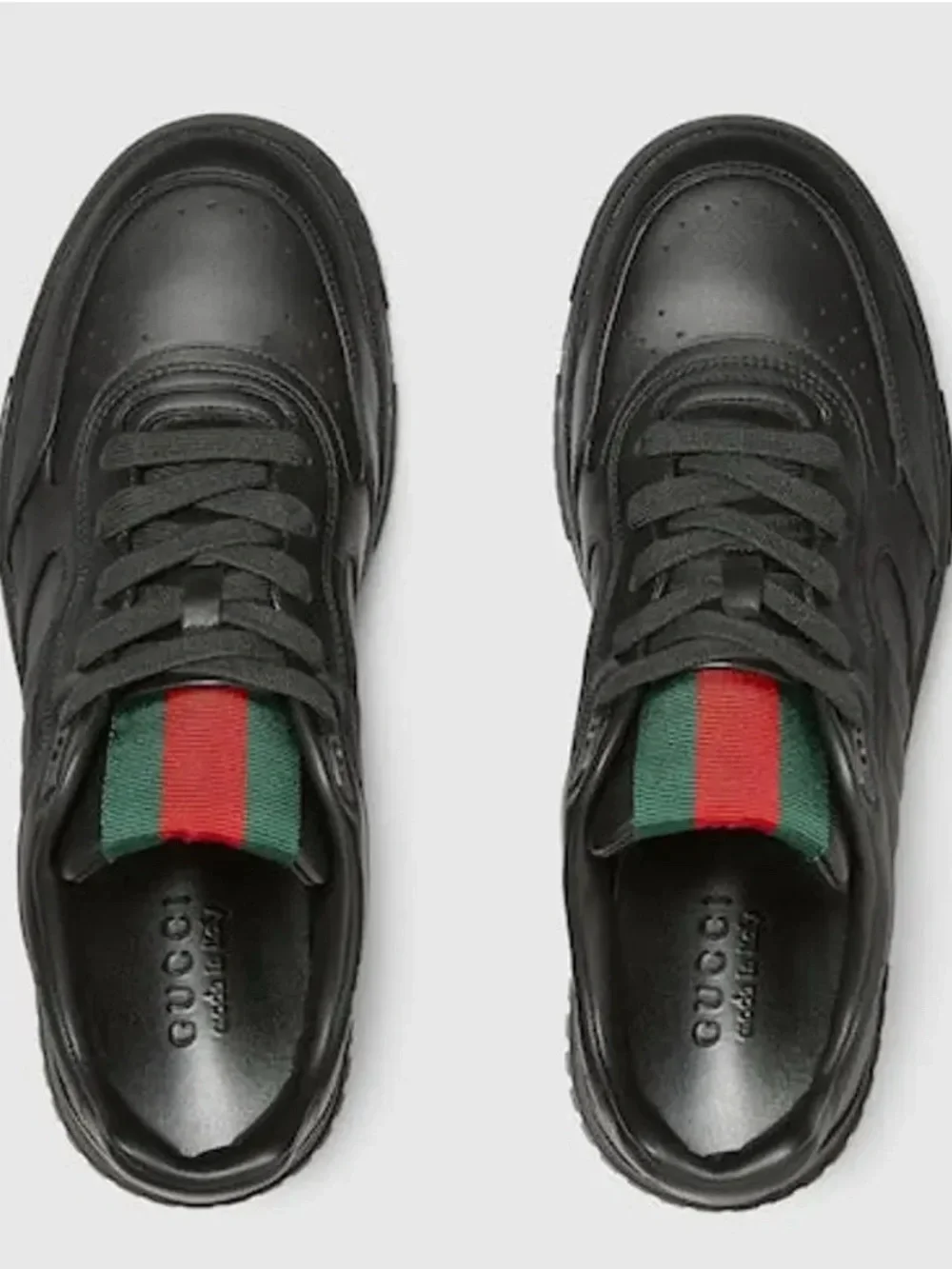 Gucci Re-Web Low Top Sneaker Black Leather (SKU 786186) 10/US 10.5